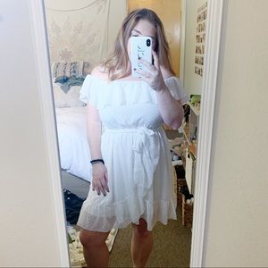 NWT Off the shoulder polka dot dress